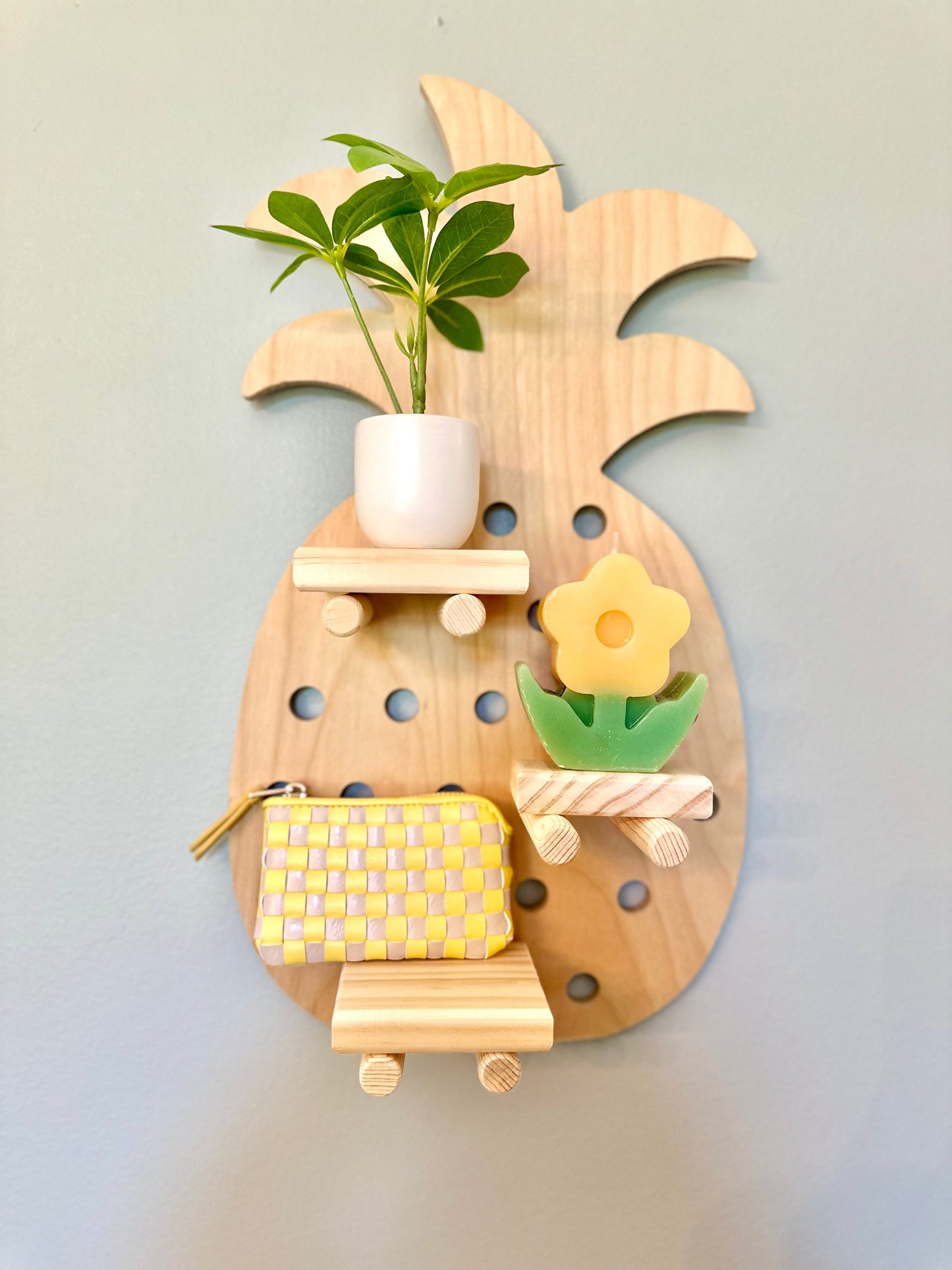 Pineapple Pegboard, decor, gift, organization, wall art, home decor, jewelry, plants, handmade gift,